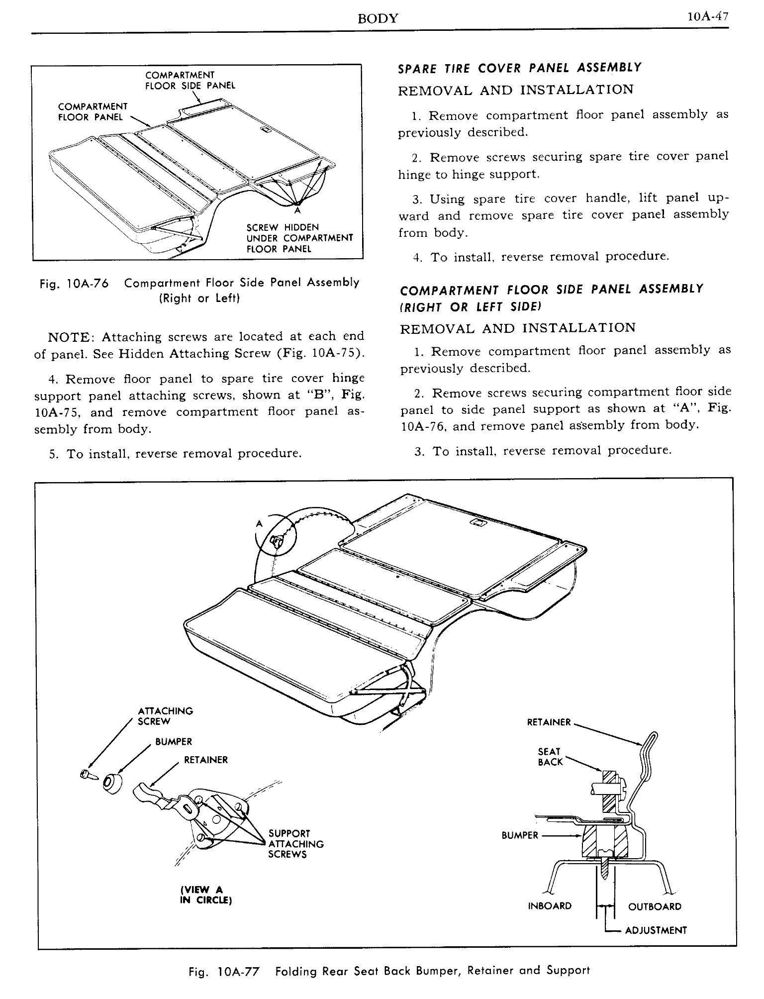 Pontiac Tempest Shop Manual Body Page Of